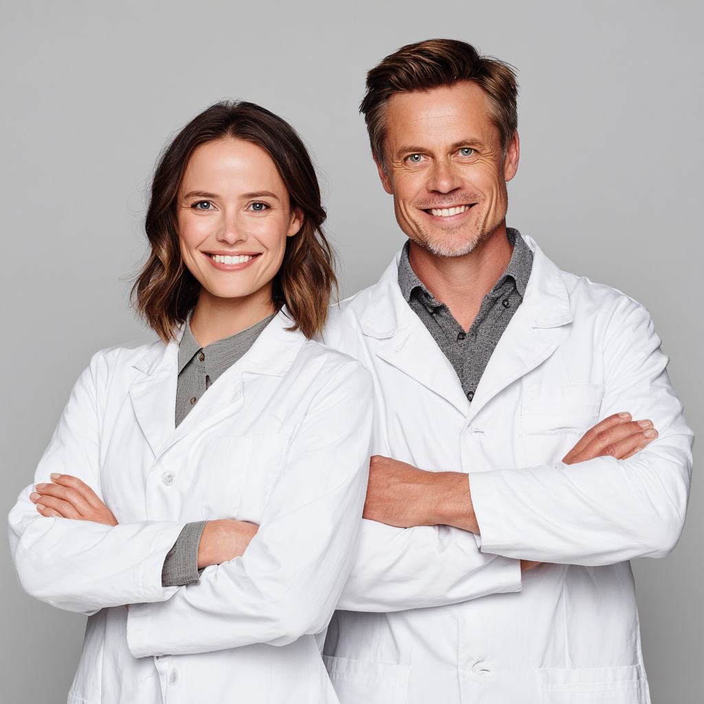 Енергійна жінка європейської зовнішності 30-35 років з сяючою посмішкою під час приготування здорової їжі на кухні